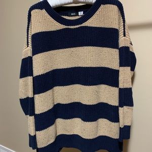 Cozy oversized striped sweater